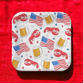 Lobster Beer Flag Star Papieren Bordje