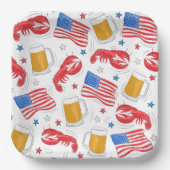 Lobster Beer Flag Star Papieren Bordje (Voorkant)