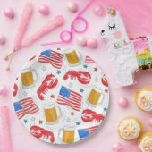 Lobster Beer Flag Star Papieren Bordje (Feest)