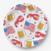 Lobster Beer Flag Star Papieren Bordje (Voorkant)