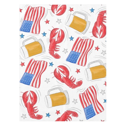 Lobster Beer Flag Star Tafelkleed (Voorkant)