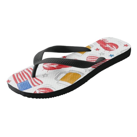 Lobster Beer Flag Star Teenslippers (Schuin)