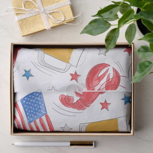 Lobster Beer Flag Star Tissuepapier (Geschenk)