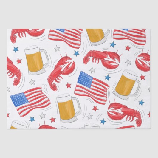 Lobster Beer Flag Star Tissuepapier (Voorkant)