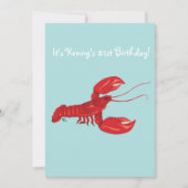 Lobster Birthday Party Invitation Kaart (Voorkant)