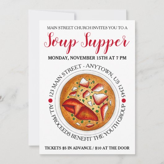 Lobster Bisque Soup Maine ME Food Festival Seafood Kaart (Voorkant)