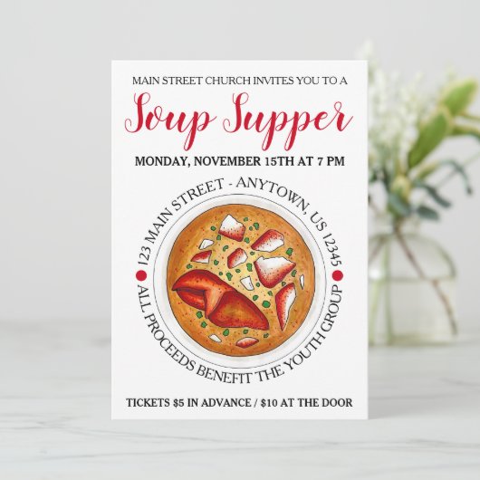 Lobster Bisque Soup Maine ME Food Festival Seafood Kaart (Staand voorkant)