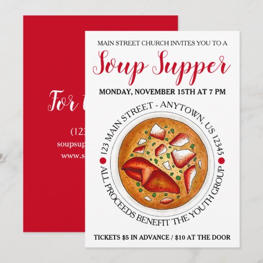 Lobster Bisque Soup Maine ME Food Festival Seafood Kaart (Voorkant / Achterkant)