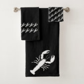 Lobster Black en white handdoekset Bad Handdoek (Insitu)