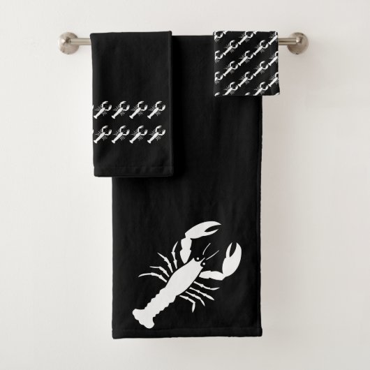 Lobster Black en white handdoekset Bad Handdoek (Insitu)