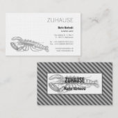 Lobster Black en White Visitekaartje (Voorkant / Achterkant)
