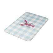 Lobster Blauw Gingham Rut Kust Badmat (Gekanteld)