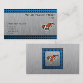 Lobster; blik van geborsteld metaal visitekaartje (Voorkant / Achterkant)