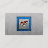 Lobster; blik van geborsteld metaal visitekaartje (Achterkant)