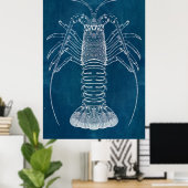 Lobster Blueprint Poster (Thuiskantoor)