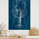 Lobster Blueprint Poster (Keuken)