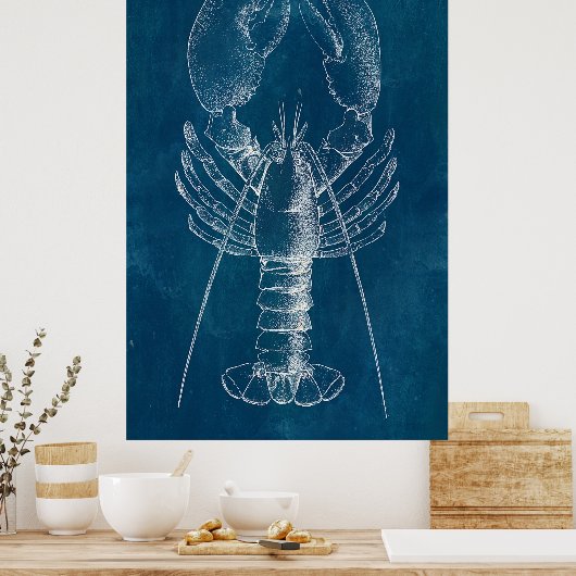 Lobster Blueprint Poster (Keuken)