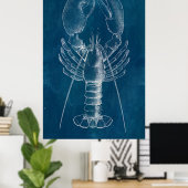 Lobster Blueprint Poster (Thuiskantoor)