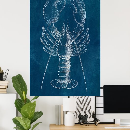 Lobster Blueprint Poster (Thuiskantoor)