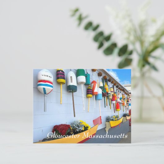 Lobster boeit op een gebouw in Gloucester MA Briefkaart (Staand voorkant)