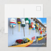Lobster boeit op een gebouw in Gloucester MA Briefkaart (Voorkant / Achterkant)
