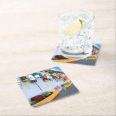 Lobster boeit op een gebouw in Gloucester MA Kartonnen Onderzetters (Insitu)