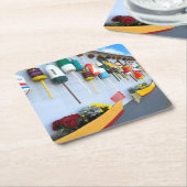 Lobster boeit op een gebouw in Gloucester MA Kartonnen Onderzetters (Schuin)