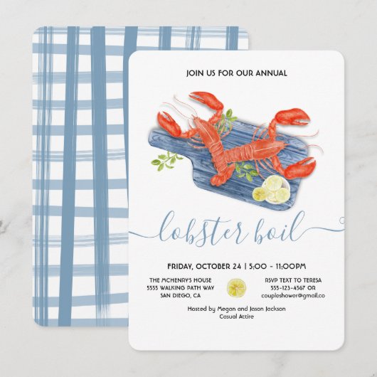 Lobster Boil Bake Kaart (Voorkant / Achterkant)