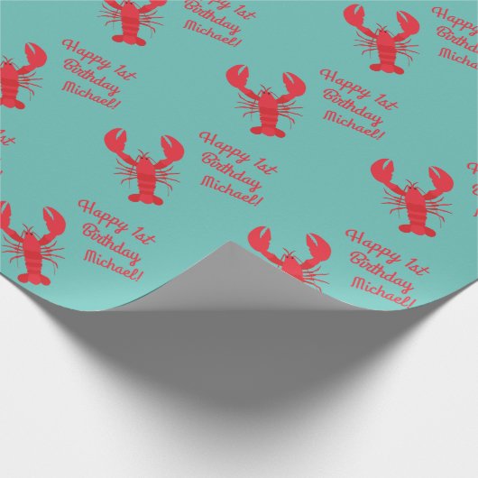 Lobster Boil Birthday Party Cute Kinder Cadeaupapier (Hoek)