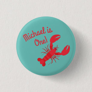 Lobster Boil Birthday Party Cute Kinder Ronde Button 3,2 Cm