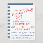 Lobster Boil en Clam Bake | Uitnodiging zomerparti (Voorkant / Achterkant)