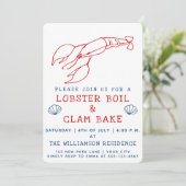 Lobster Boil en Clam Bake | Uitnodiging zomerparti (Staand voorkant)