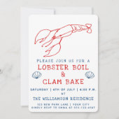 Lobster Boil en Clam Bake | Uitnodiging zomerparti (Voorkant)
