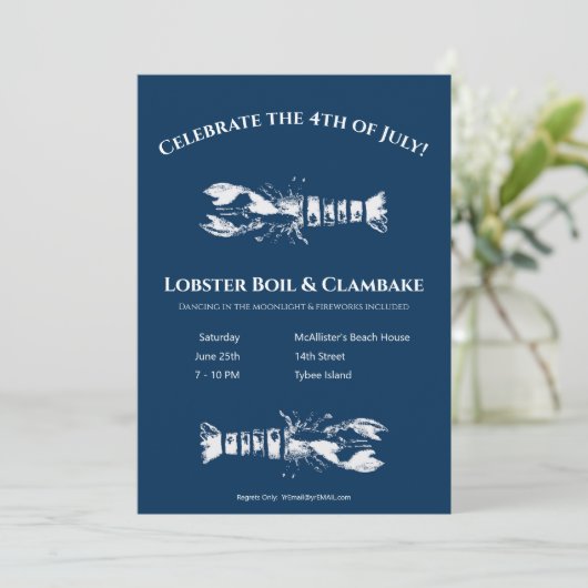 Lobster Boil en Clambake, 4de juli Partij bij de u Kaart (Staand voorkant)