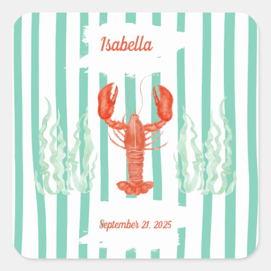 Lobster Boil Party Sticker - Vis en zeevruchten vi (Voorkant)