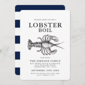 Lobster Boil Style Crab-uitnodigingen Kaart (Voorkant / Achterkant)