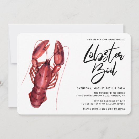 Lobster Boil Uitnodiging (Voorkant)