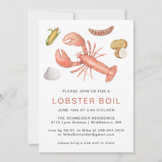Lobster Boil | Uitnodiging van de Kooppartij (Voorkant)