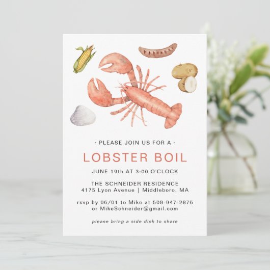 Lobster Boil | Uitnodiging van de Kooppartij (Staand voorkant)