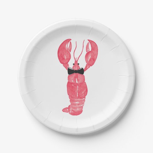 Lobster Bowtie Paper-Borden Papieren Bordje (Voorkant)