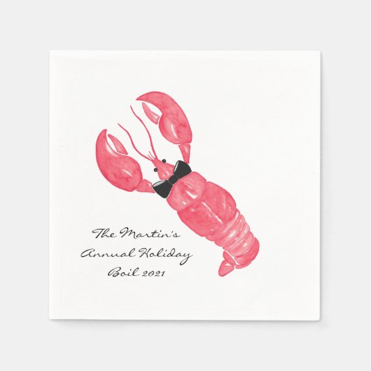 Lobster Bowtie Paper-Borden Servet (Voorkant)