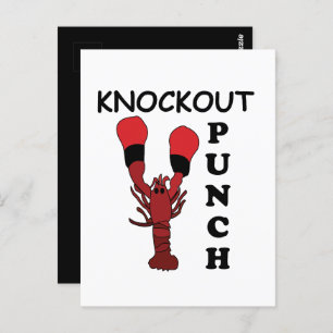 Lobster Boxing Knockout Punch Briefkaart