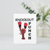 Lobster Boxing Knockout Punch Briefkaart (Staand voorkant)