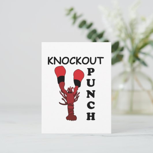 Lobster Boxing Knockout Punch Briefkaart (Staand voorkant)