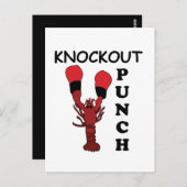 Lobster Boxing Knockout Punch Briefkaart (Voorkant / Achterkant)