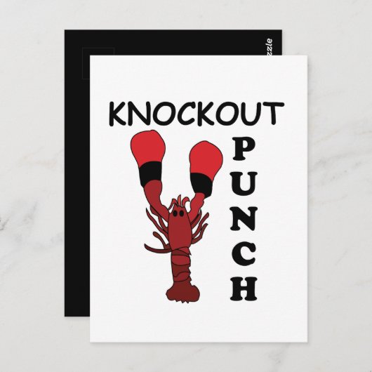 Lobster Boxing Knockout Punch Briefkaart (Voorkant / Achterkant)
