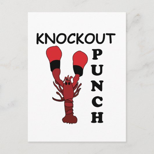 Lobster Boxing Knockout Punch Briefkaart (Voorkant)