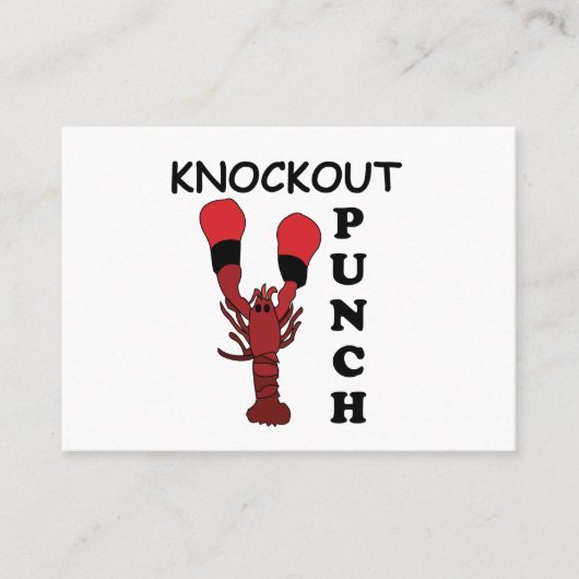 Lobster Boxing Knockout Punch Visitekaartje (Voorkant)