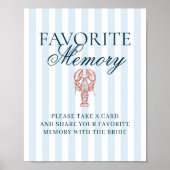 Lobster Bridal Shower Favorite Memory Poster (Voorkant)