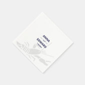 Lobster Bride en Groom Wedding Paper Napkin Servet (Hoek)